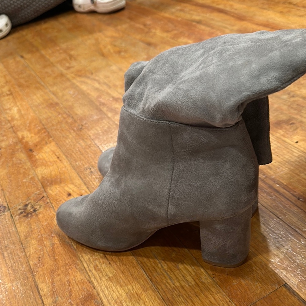 Gray Suede Women's Ankle Boots